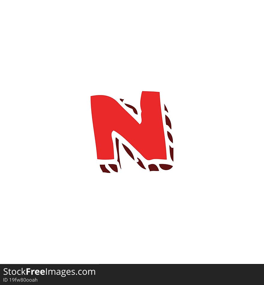 Cartoon Doodle Letter N