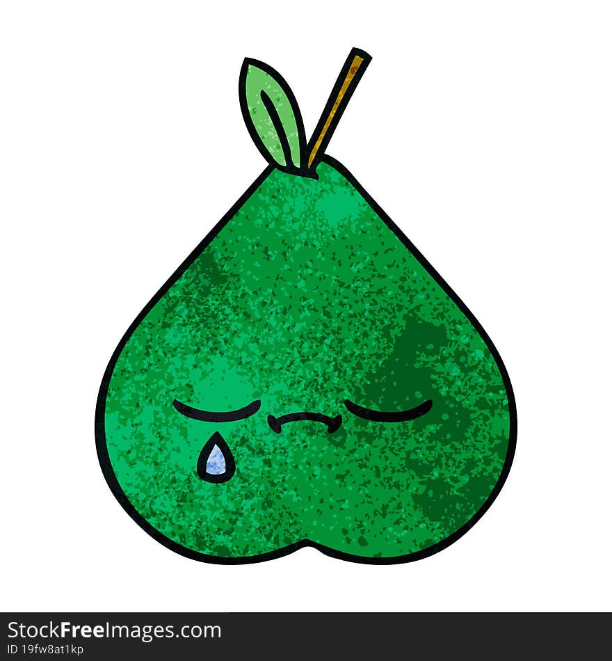 retro grunge texture cartoon pear