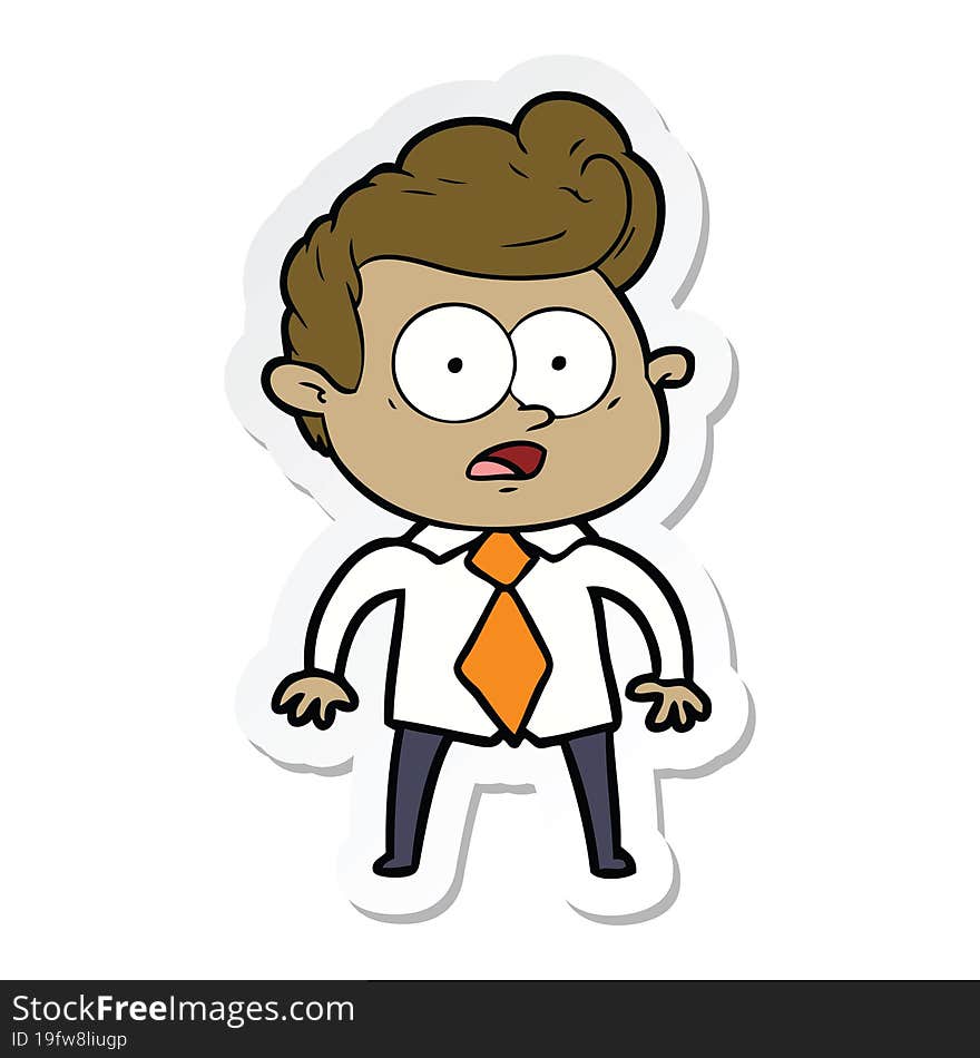 Sticker Of A Cartoon Staring Man