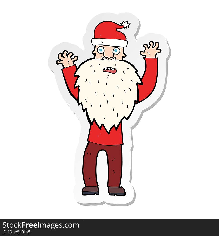 sticker of a cartoon santa claus