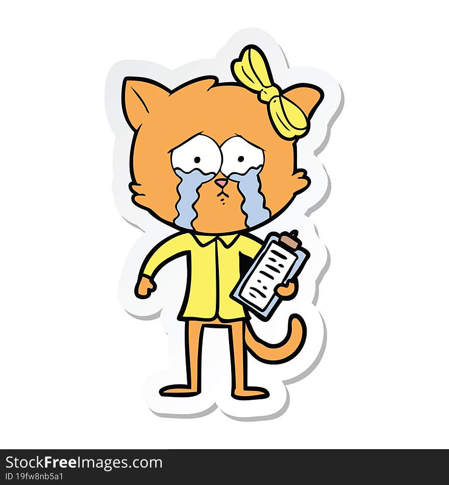 sticker of a cartoon cat