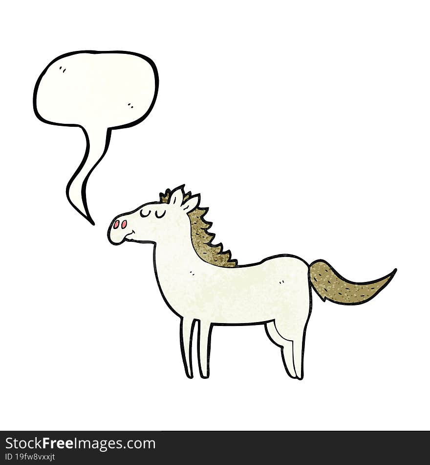 speech bubble textured cartoon horse