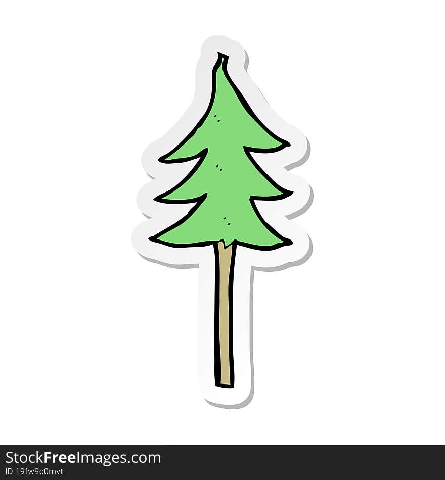 Sticker Of A Cartoon Tree Symbol