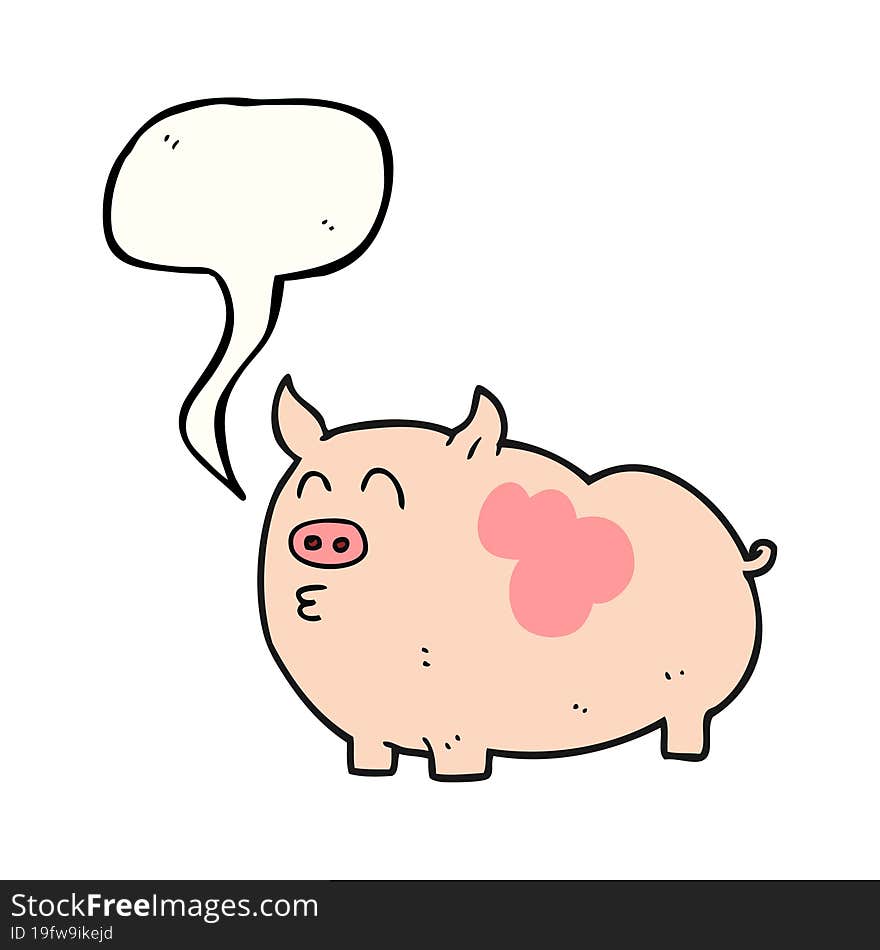 speech bubble cartoon pig