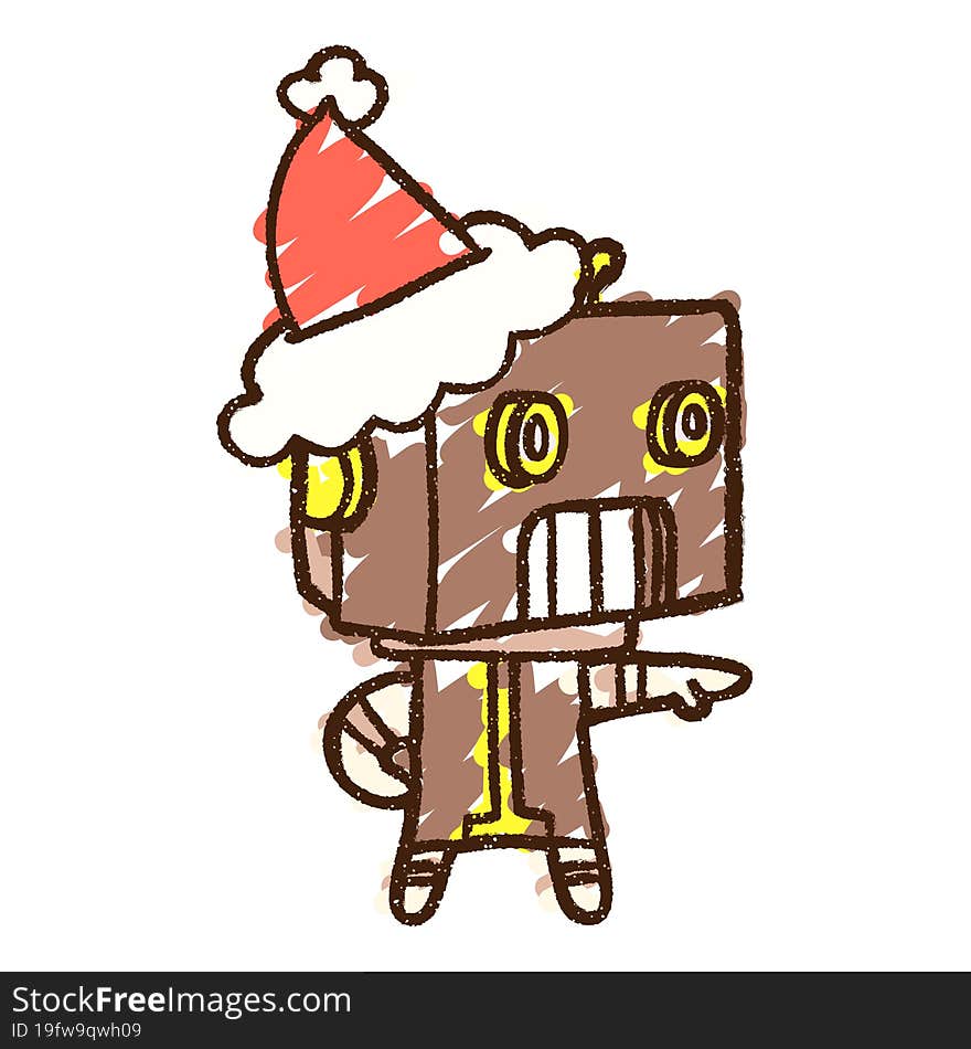 Festive Robot Chalk Drawing