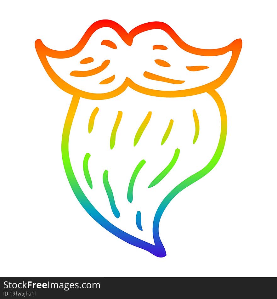 rainbow gradient line drawing cartoon white beard