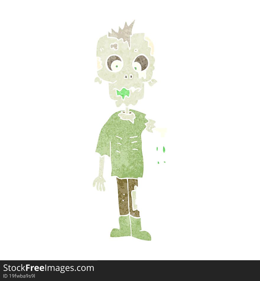 retro cartoon zombie