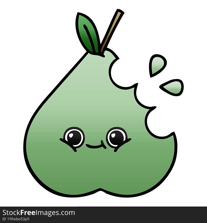 gradient shaded cartoon pear