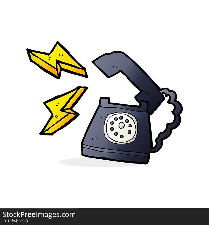 Cartoon Ringing Telephone With Thought Bubble