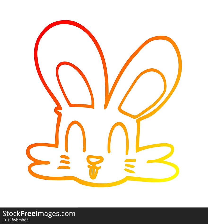 warm gradient line drawing cartoon cute bunny