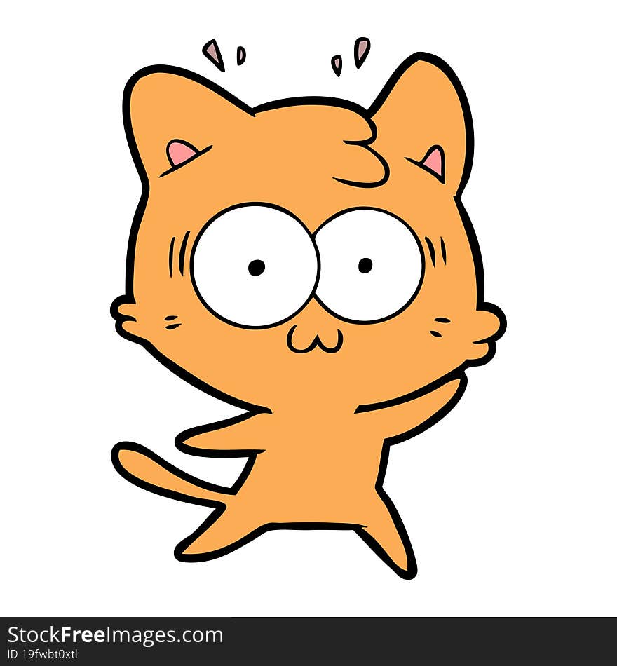 cartoon surprised cat. cartoon surprised cat