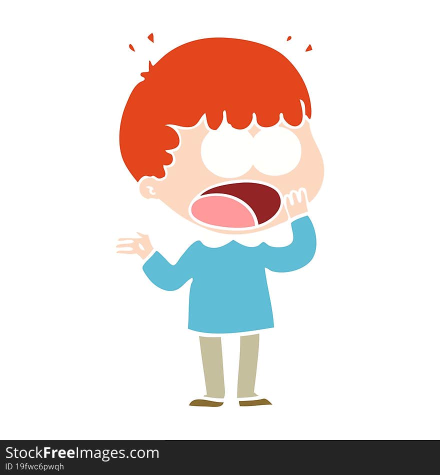 flat color style cartoon shocked man gasping