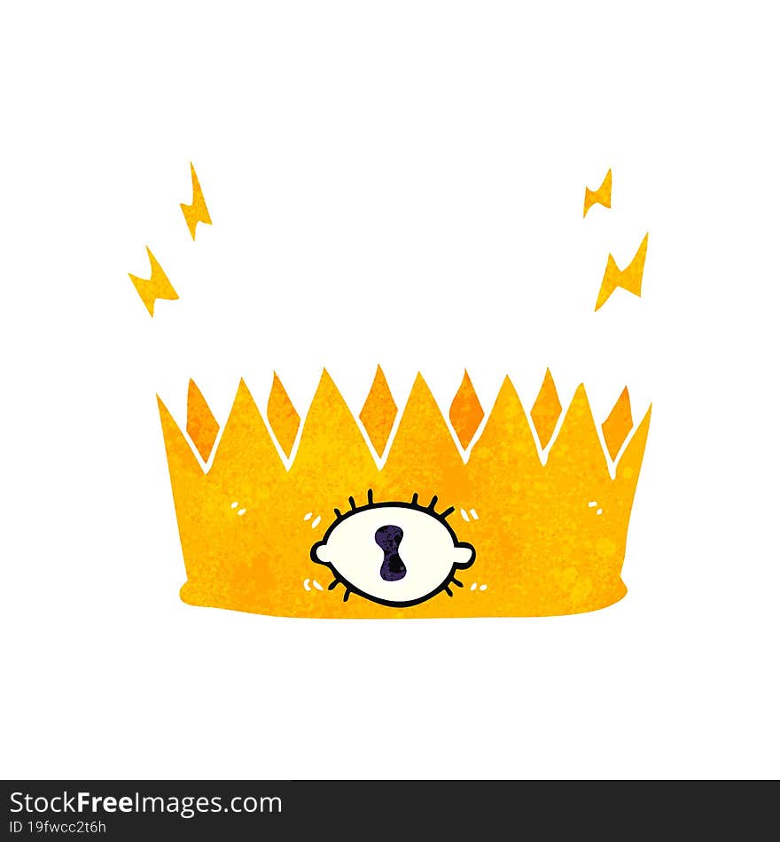 retro cartoon magic crown