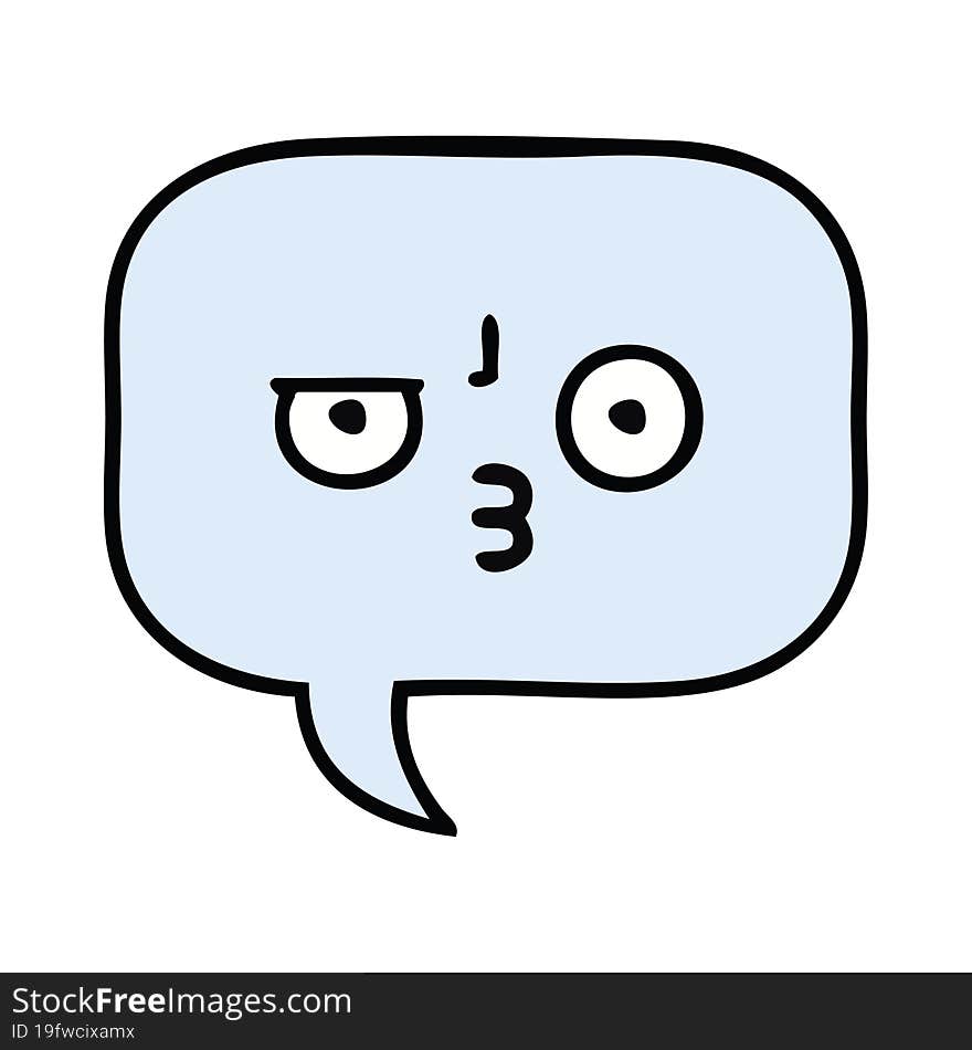 cute cartoon of a speech bubble. cute cartoon of a speech bubble