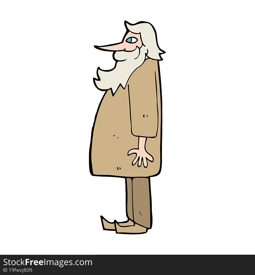 cartoon bearded old man