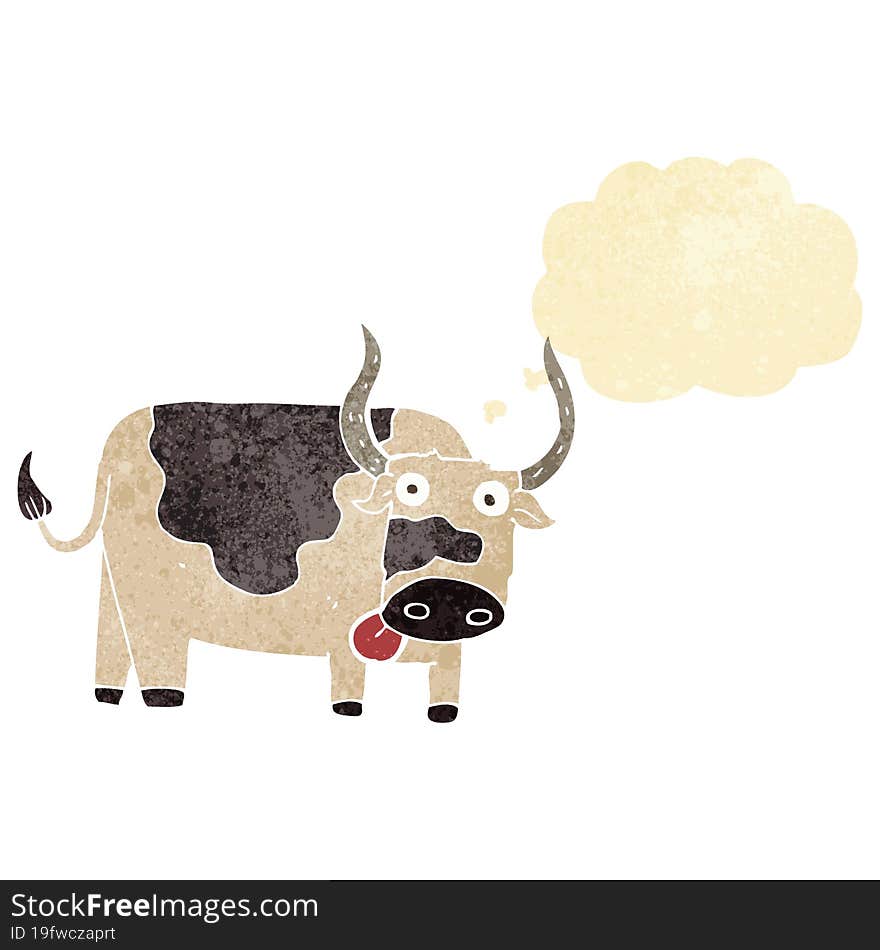 cartoon bull with thought bubble