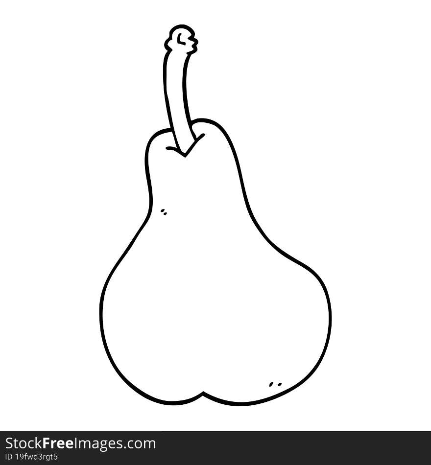 line drawing cartoon of a pear