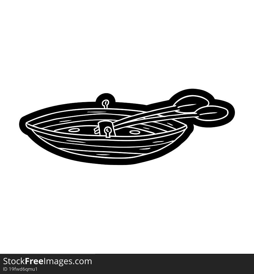 cartoon icon of a wooden boat. cartoon icon of a wooden boat