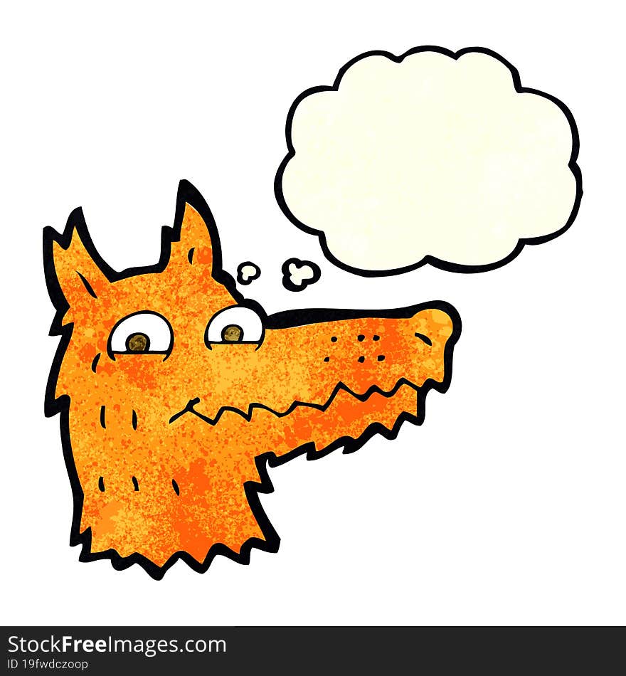 Cartoon Fox Head With Thought Bubble