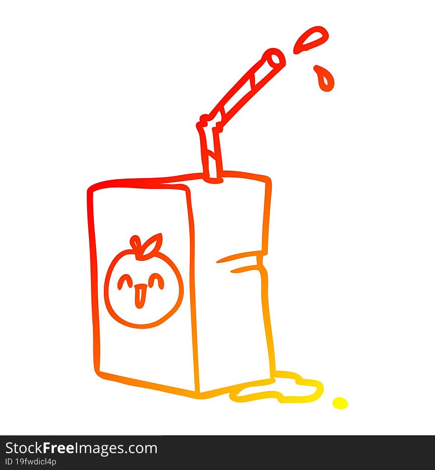 Warm Gradient Line Drawing Apple Juice Box