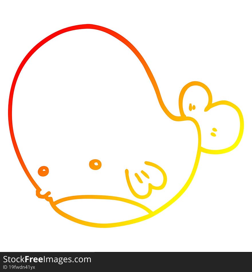 warm gradient line drawing cartoon whale