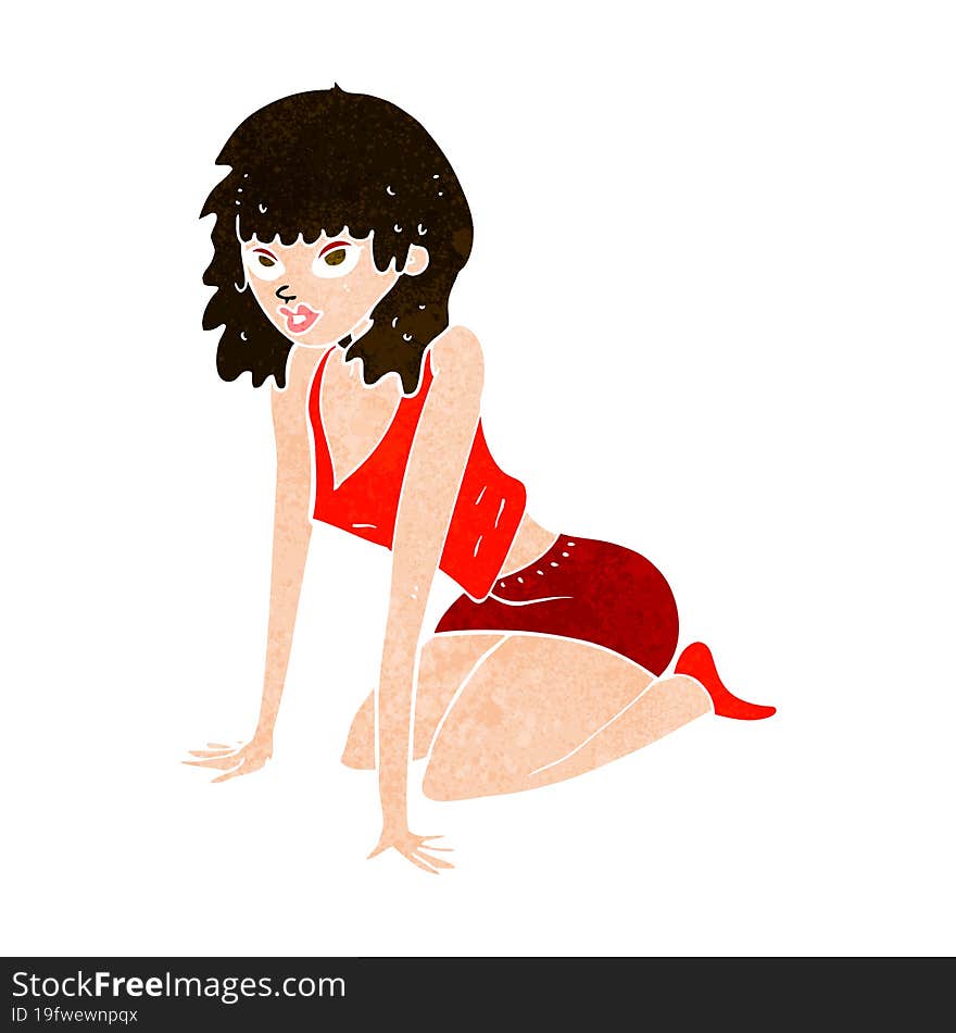 cartoon woman in sexy pose