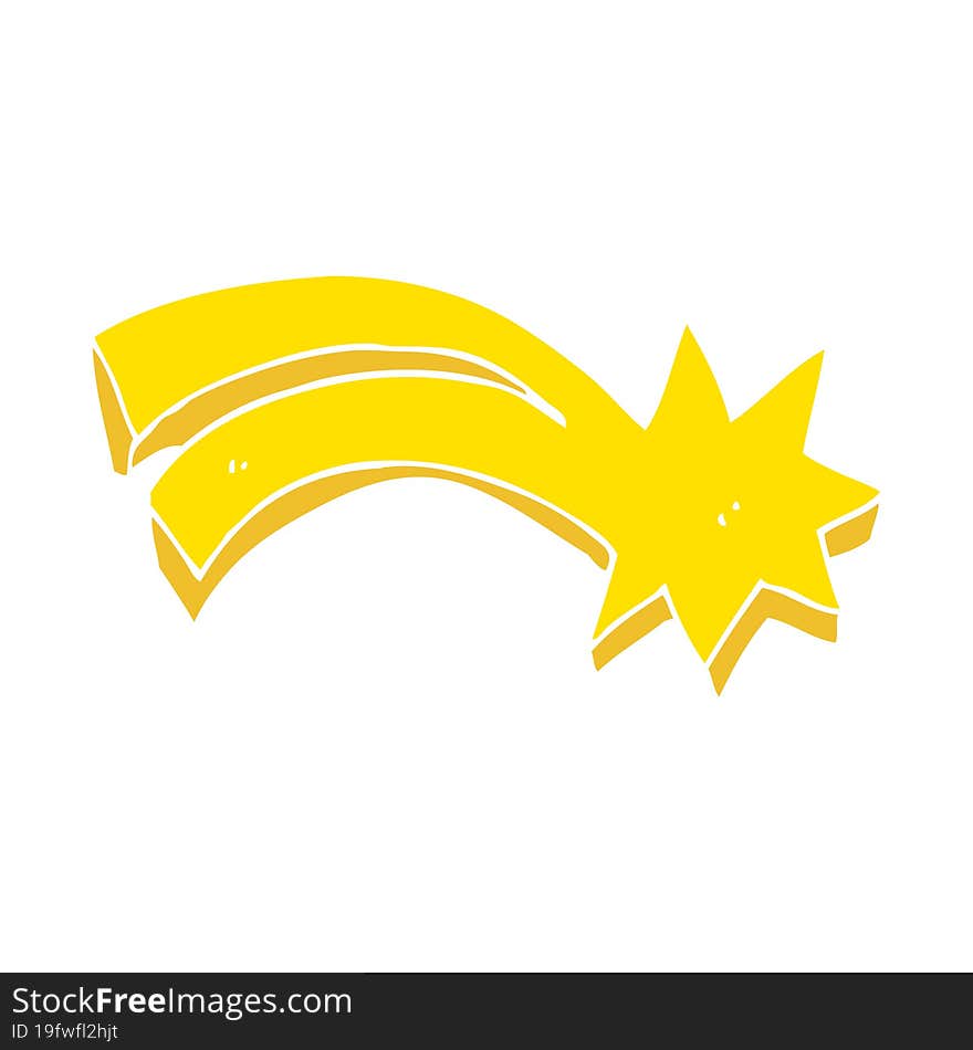 flat color illustration of decorative shooting star. flat color illustration of decorative shooting star