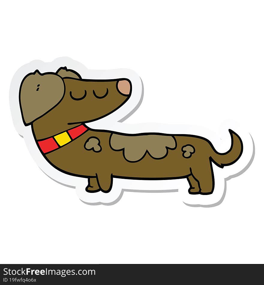 Sticker Of A Cartoon Dog