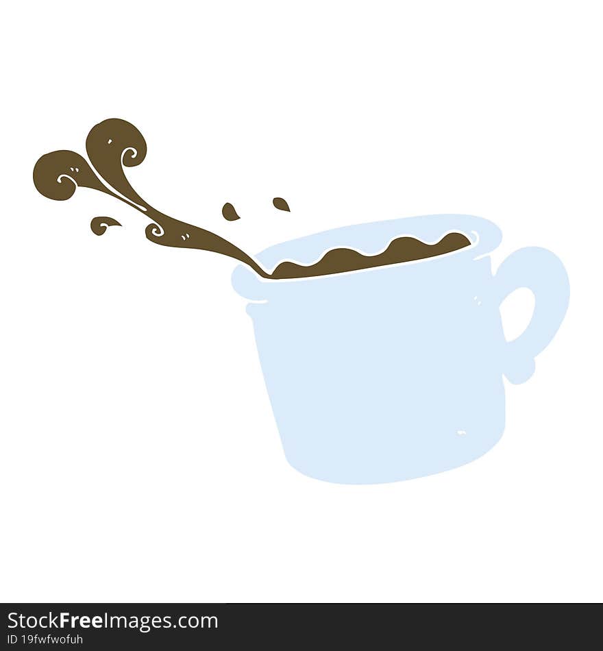 flat color illustration of coffee cup. flat color illustration of coffee cup