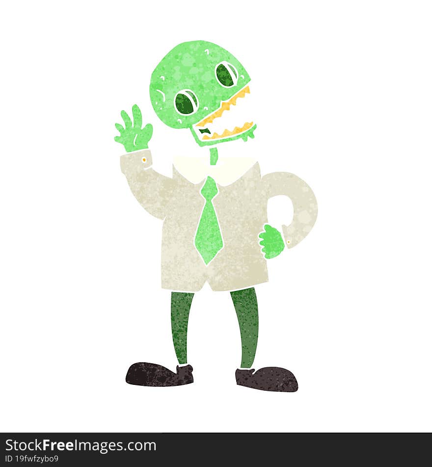 Retro Cartoon Zombie Businessman