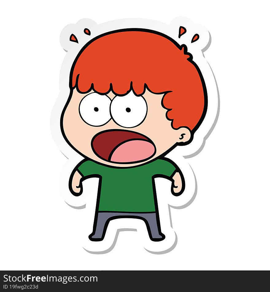 sticker of a cartoon shocked man