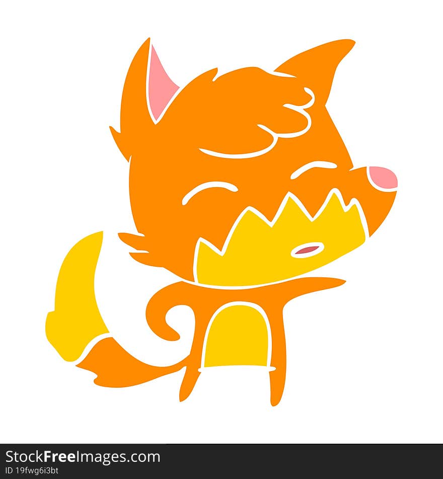 flat color style cartoon fox