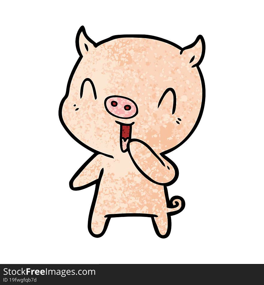 happy cartoon pig. happy cartoon pig