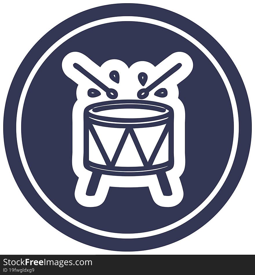 beating drum circular icon