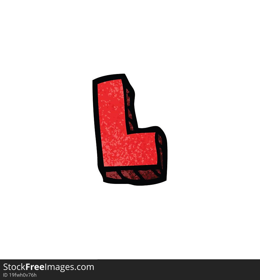 cartoon doodle letter l