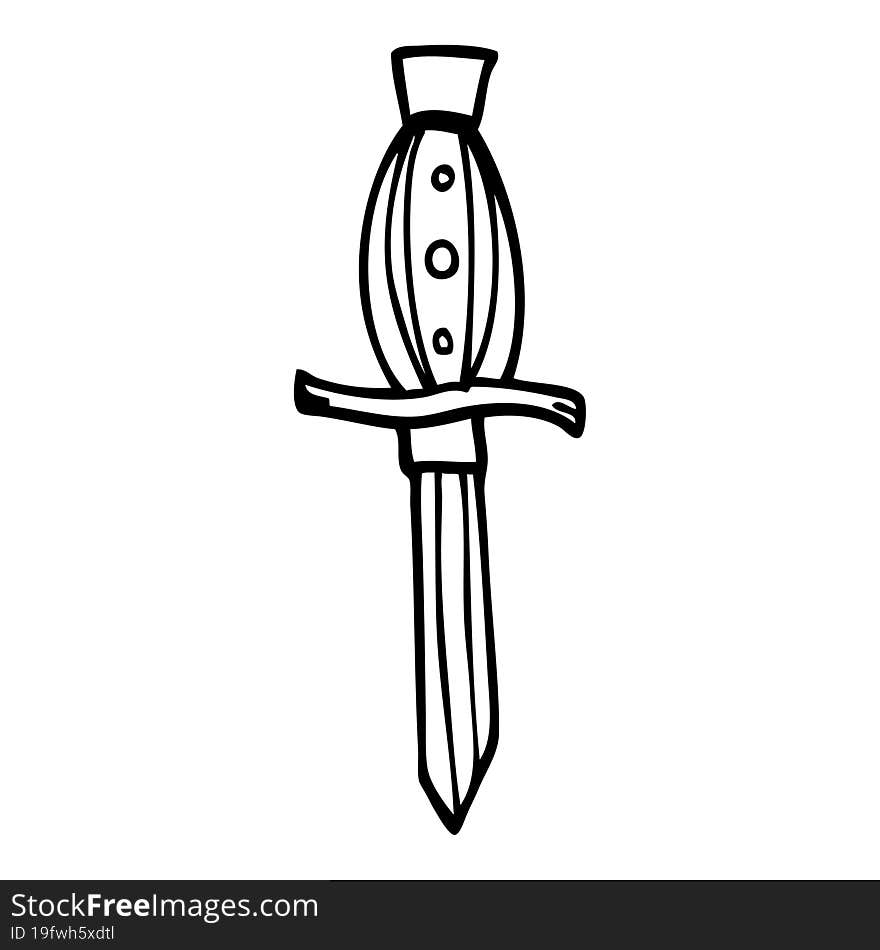 Line Drawing Cartoon Tattoo Dagger Symbol