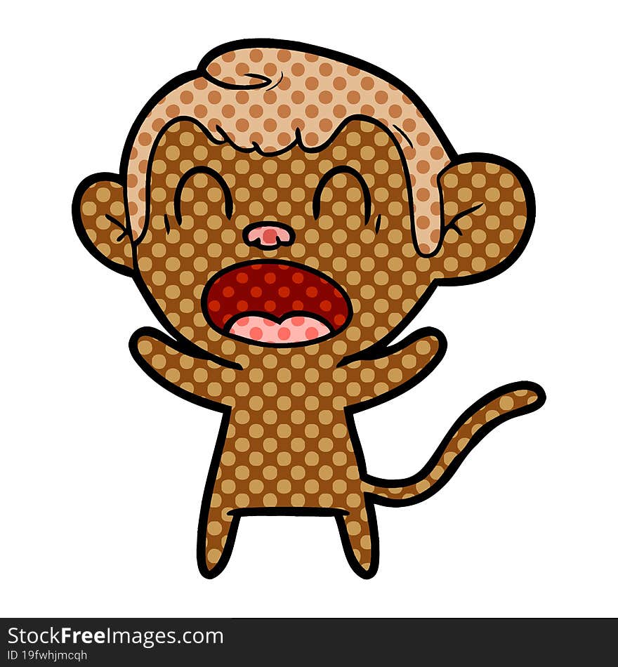 shouting cartoon monkey. shouting cartoon monkey