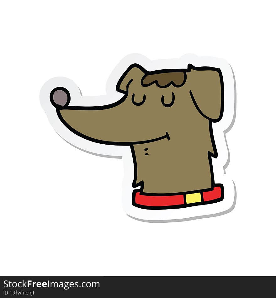 Sticker Of A Cartoon Dog