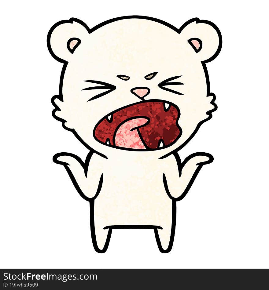 angry cartoon polar bear. angry cartoon polar bear