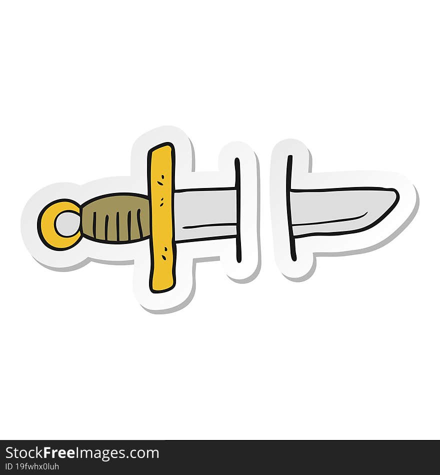 Sticker Of A Cartoon Tattoo Knife Symbol