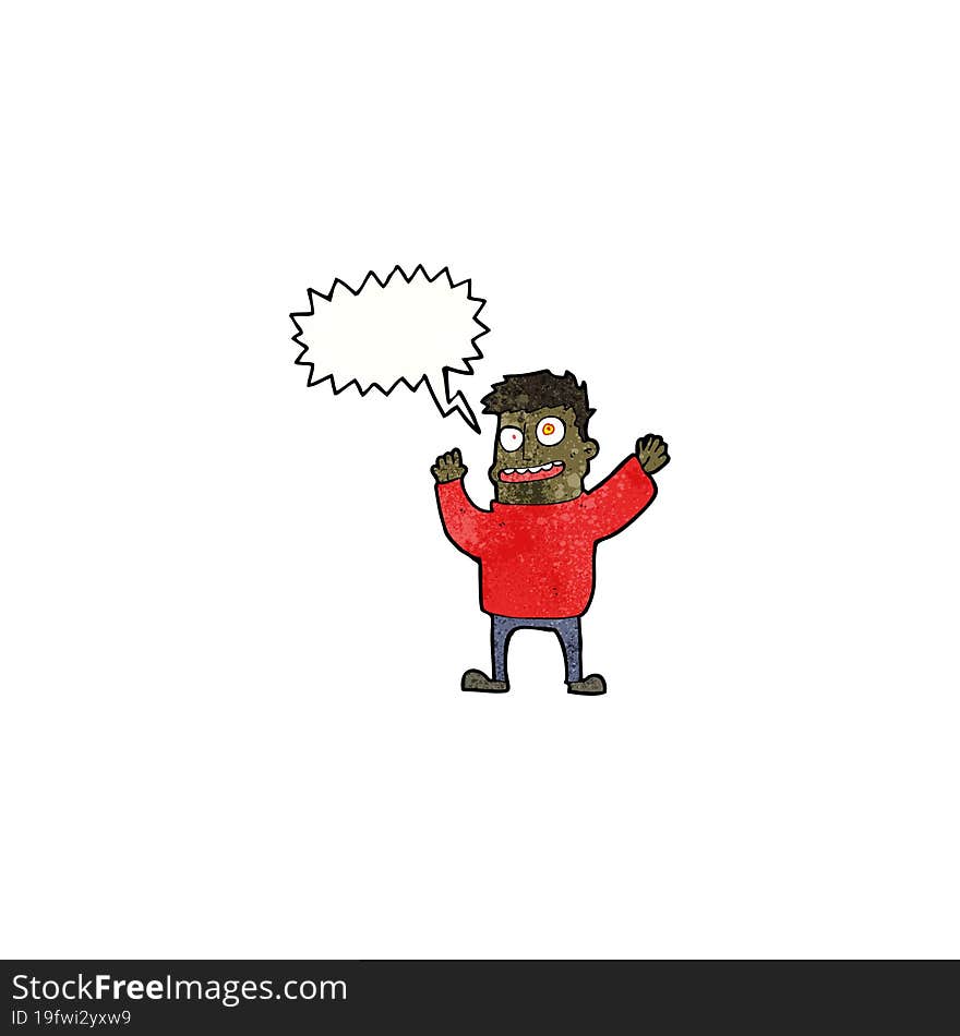 cartoon man with speech bubble