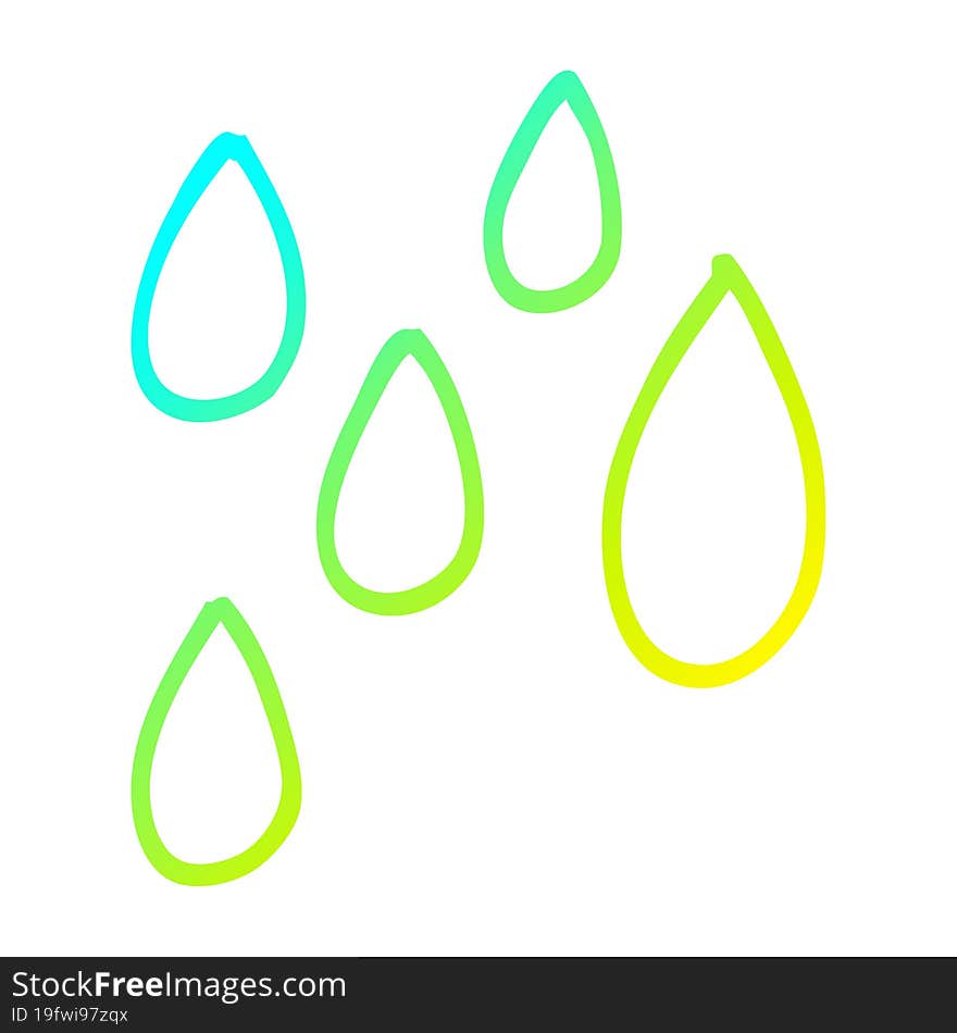 cold gradient line drawing cartoon green paint droplets