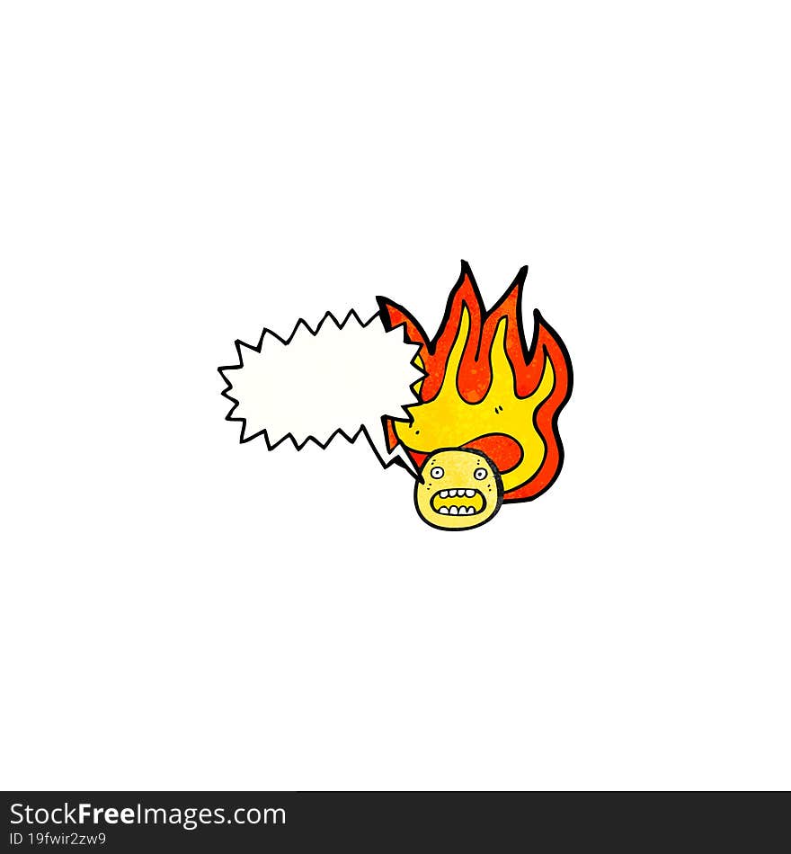 cartoon flaming emoticon face