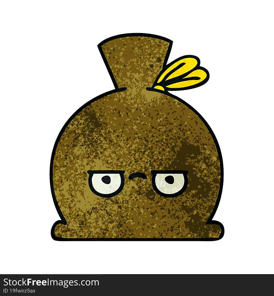 Retro Grunge Texture Cartoon Sack