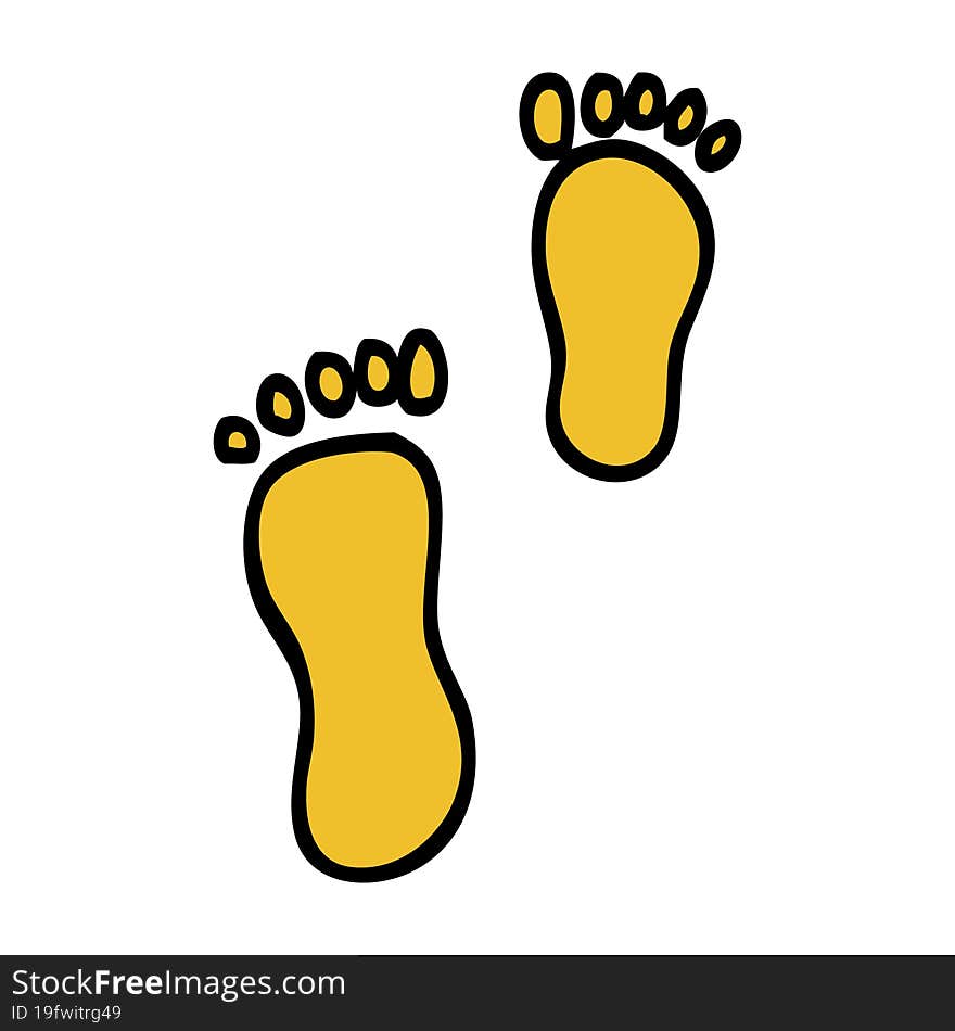 hand drawn doodle style cartoon foot prints