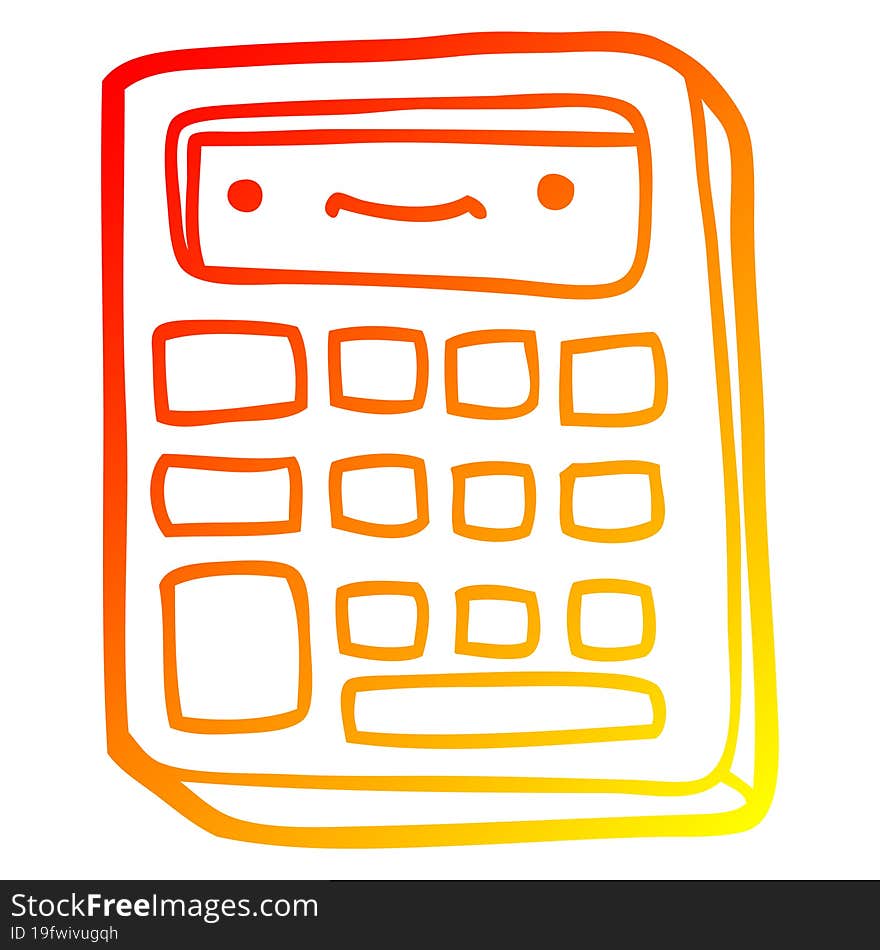 warm gradient line drawing cartoon calculator