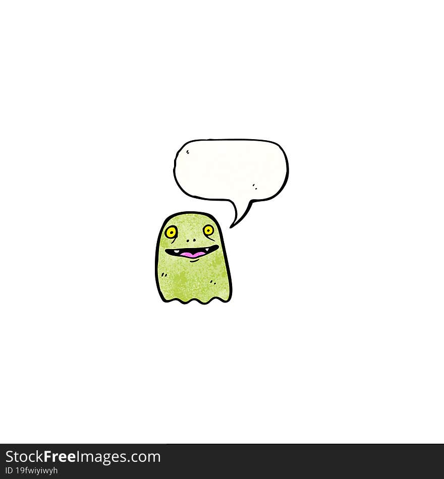 ghost with speech bubble cartoon