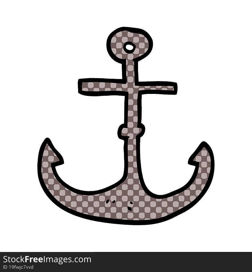 cartoon doodle ship anchor