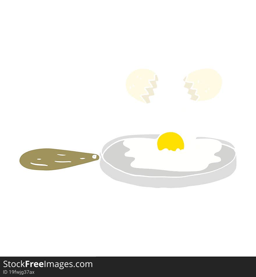 frying flat color illustration of egg. frying flat color illustration of egg