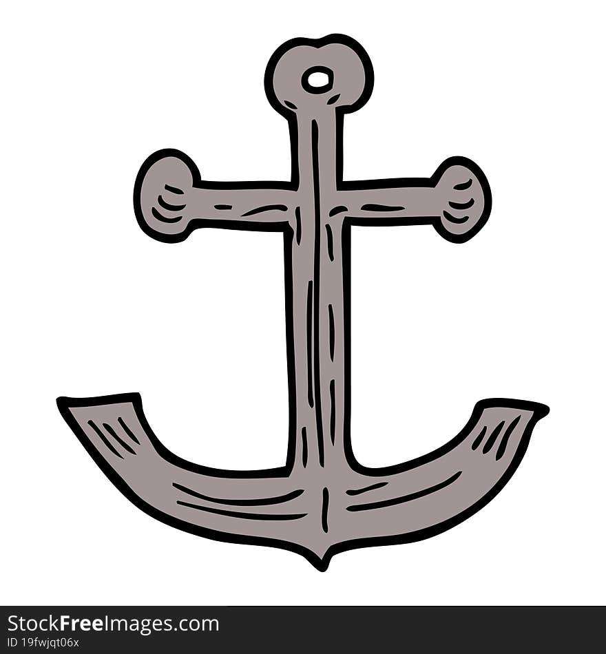 Cartoon Doodle Ships Anchor